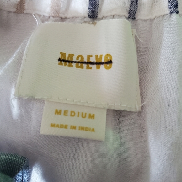 COPY - Anthropologie Maeve Miller Yarn-Dyed Asymmetrical Striped Dress M White - Picture 8 of 10